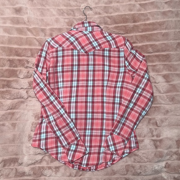 Vintage Levi’s Western Pearl Snap Button Shirt in Red Plaid Size L - Picture 3 of 3